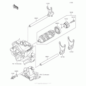 Схема вузла: Gear Change Drum/shift Fork(S) для Kawasaki KLZ1000 Versys 1000 LT