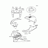 Схема вузла: Наклейки (Green; ZX750-P5) для Kawasaki ZX750 Ninja ZX-7R