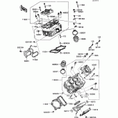Схема вузла: Головка циліндра для Kawasaki VN750 VN750 Twin
