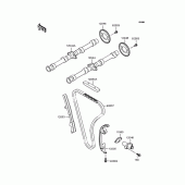 Схема вузла: Розподільний вал & Ланцюг ГРМ & Натягувач для Kawasaki ZR1100 Zephyr 1100