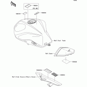 Схема вузла: Інформаційні наклейки для Kawasaki ZR1000 Z1000