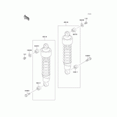 Схема вузла: Підвіска/задній амортизатор для Kawasaki EN500 Vulcan 500 LTD