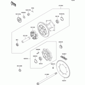 Схема вузла: Ступиця заднього колеса для Kawasaki KL650 KLR650