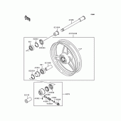 Схема вузла: Ступиця переднього колеса для Kawasaki ZR400 ZRX