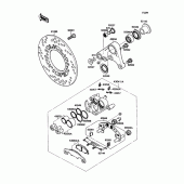 Схема вузла: Задній гальмівний супорт для Kawasaki ZX1100 Ninja ZX-11