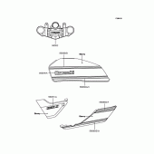 Схема вузла: Наклейки (Ебоні F8F) для Kawasaki ZR400 ZRX-II