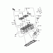 Схема вузла: Головка циліндра для Kawasaki ZX636 Ninja ZX-6R