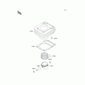 Схема вузла: Циліндр & Поршень для Kawasaki KL250 KL250 Super Sherpa