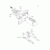 Схема узла: Подвеска/задний амортизатор для Kawasaki KLX110 KLX110L