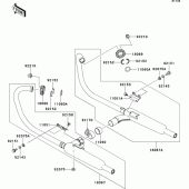 Схема узла: Выхлопная система (s) для Kawasaki EJ650 W650