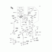 Схема вузла: Передній гальмівний циліндр Kawasaki ZR750 ZR-7S