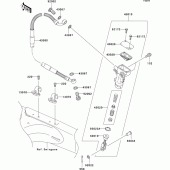 Схема вузла: Задній гальмівний циліндр для Kawasaki KX125