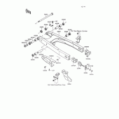 Схема узла: Задний рычаг (Маятник) для Kawasaki KL650 KLR650
