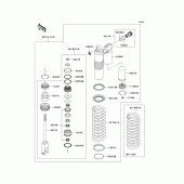 Схема узла: Задний амортизатор(ы)(1/2) для Kawasaki KX250/ KX252 KX250F