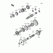 Схема узла: Трансмиссия для Kawasaki KMX80 KSR-II