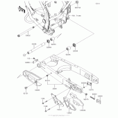 Схема вузла: Задній важіль (маятник) для Kawasaki KLX140 KLX140