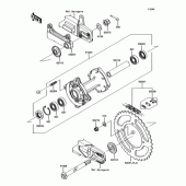 Схема вузла: Задня зірка та хаб для Kawasaki KX85 KX85