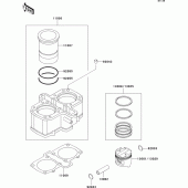 Схема вузла: Циліндр і поршень для Kawasaki EX500 EX500