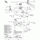 Схема вузла: Паливний бак для Kawasaki ZR750 Z750 ABS