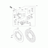 Схема вузла: Переднє гальмо для Kawasaki KX100