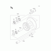Схема вузла: Ступиця переднього колеса для Kawasaki EJ650 W650