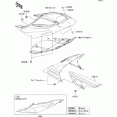 Схема узла: Задние боковые обтекатели & Защита цепи для Kawasaki ZX636 Ninja ZX-6R