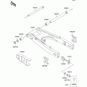 Схема вузла: Задній важіль (маятник) для Kawasaki EX500 EX500