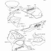 Схема вузла: Decals(red/gray) для Kawasaki ZX600 Ninja ZX-6R