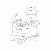 Схема вузла: Decals(red)(ex500-d9) для Kawasaki EX500 GPZ500S