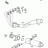 Схема узла: Выхлопная система (s) для Kawasaki ZX750 ZXR750