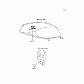 Схема узла: Наклейки (Красный\Серебро ZR250-B7) для Kawasaki ZR250 Balius-II