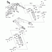 Схема узла: Подвеска/задний амортизатор для Kawasaki VN1700 VN1700 Voyager ABS