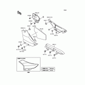 Схема вузла: Задні бічні обтічники & Захист ланцюга для Kawasaki BN125 Eliminator