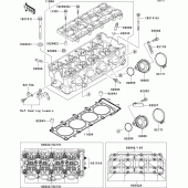 Схема узла: Головка цилиндра для Kawasaki ZX1200 Ninja ZX-12R