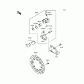 Схема вузла: Заднє гальмо для Kawasaki KL250 KL250 Super Sherpa