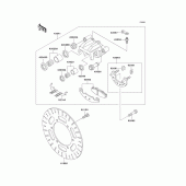 Схема узла: Передний тормоз для Kawasaki EX500 GPZ500S