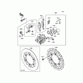 Схема вузла: Переднє гальмо для Kawasaki KX85 KX85-II