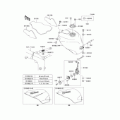 Схема узла: Топливный бак(1/2)(zx600-j3) для Kawasaki ZX600 Ninja ZX-6R