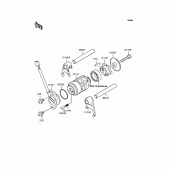 Схема вузла: Копірний вал & Вилки для Kawasaki KL110 KSR
