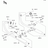 Схема вузла: Вихлопна система для Kawasaki EJ650 W650