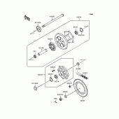 Схема вузла: Заднє колесо & Привідний ланцюг для Kawasaki BJ250 Estrella RS