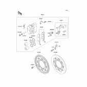 Схема узла: Передний тормоз для Kawasaki KX125