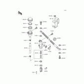 Схема вузла: Задній гальмівний циліндр Kawasaki KL650 KLR650