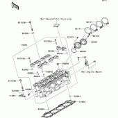 Схема вузла: Головка циліндра для Kawasaki ZX1000 Ninja ZX-10R