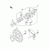 Схема вузла: Заднє гальмо для Kawasaki KL110 KSR
