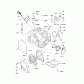 Схема вузла: Головка циліндра для Kawasaki BJ250 Estrella