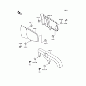 Схема вузла: Задні бічні обтічники & Захист ланцюга для Kawasaki EL250 Eliminator 250SE
