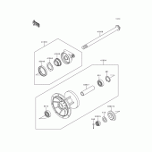Схема узла: Ступица переднего колеса для Kawasaki KL650 KLR650