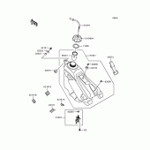 Схема узла: Топливный бак для Kawasaki KX125