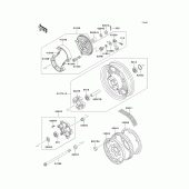 Схема вузла: Заднє колесо & Привідний ланцюг для Kawasaki EN500 Vulcan 500
